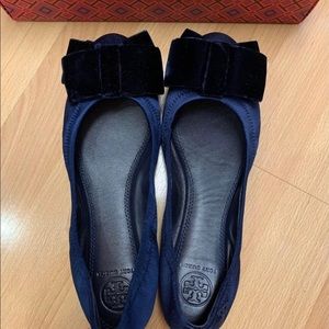 Tory Burch, Viola Satin Bow Ballet Flat.